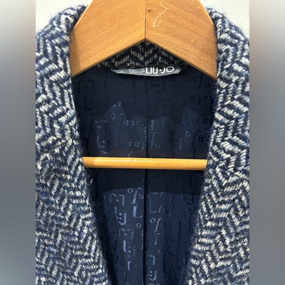 Liu Jo Wool Navy/White Coat, Italy Size 40 (alpha size S) - Picture 3 of 8